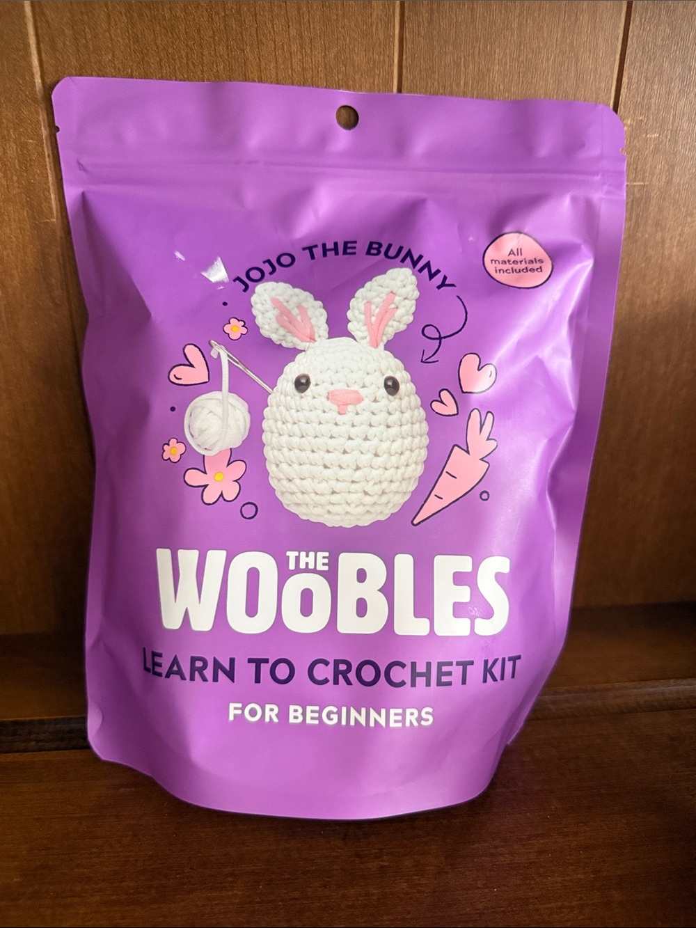 The Woobles Jojo the Bunny Learn to Crochet Kit — Purple